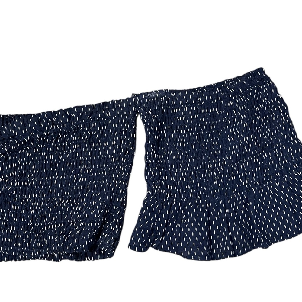 Navy and White Polka Dot Bandeau Top - Picture 2 of 5